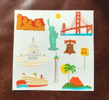 HUGE MRS GROSSMAN STICKERS: AMERICAN SITES USA STATUE LIBERTY GOLDEN GATE *