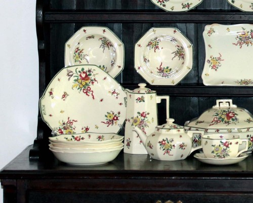 ROYAL DOULTON OLD LEEDS SPRAYS 1 ART DECO WIDE DESSERT BOWL D3548 c.1935 - Picture 12 of 15