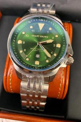 Grant Brown Challenger 9424C Swiss Movement Date 45mm Watch