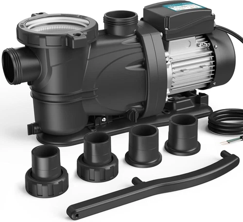 220V 2 HP Pool Pump with timer  2 Adapters Powerful In/Above Ground... 8120GPH