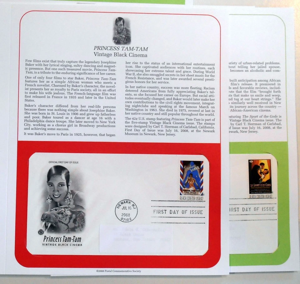 Black Cinema 2008 vintage 42¢ Sc 4336-4340 páginas PC, películas afroamericanas Foto 3 de 4