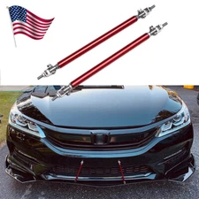 8"-11" Red Front Bumper Lip Strut Rod Splitter Support Tie Bars For Honda Civic