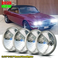 For Jaguar XJ6 XJS XJ12 4PCS 5.75" Inch Headlights Chrome Hi/Lo Sealed Beam