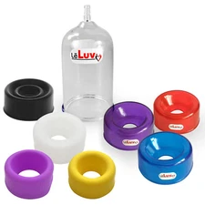 LeLuv EasyOp 2.5" x 4" Penis Head Cylinder with Sleeve Choice - TPR, Silicone