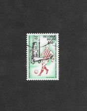 TIMBRE DE BELGIQUE OBLITERE - FOOT FOOTBALL MATCH SPORT ANNEAUX / STAMP USED