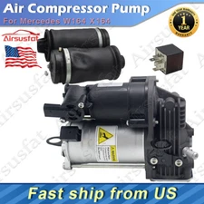 2x Rear Air Suspension Spring Bags+Air Compressor w/Relay for Mercedes W164 X164