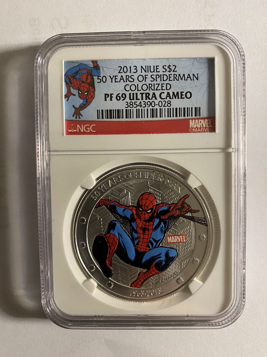 2013 Niue Silver $2 - 50 Years of Spider-Man - PF69 UC NGC 2013 Niue Silver $2 - 50 Years of Spider-Man - PF69 UC NGC
