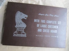 Drueke 1003 Chess Set Plastic 2 1/2'' #33 Pieces w/ Wood Board Chess Primer Game