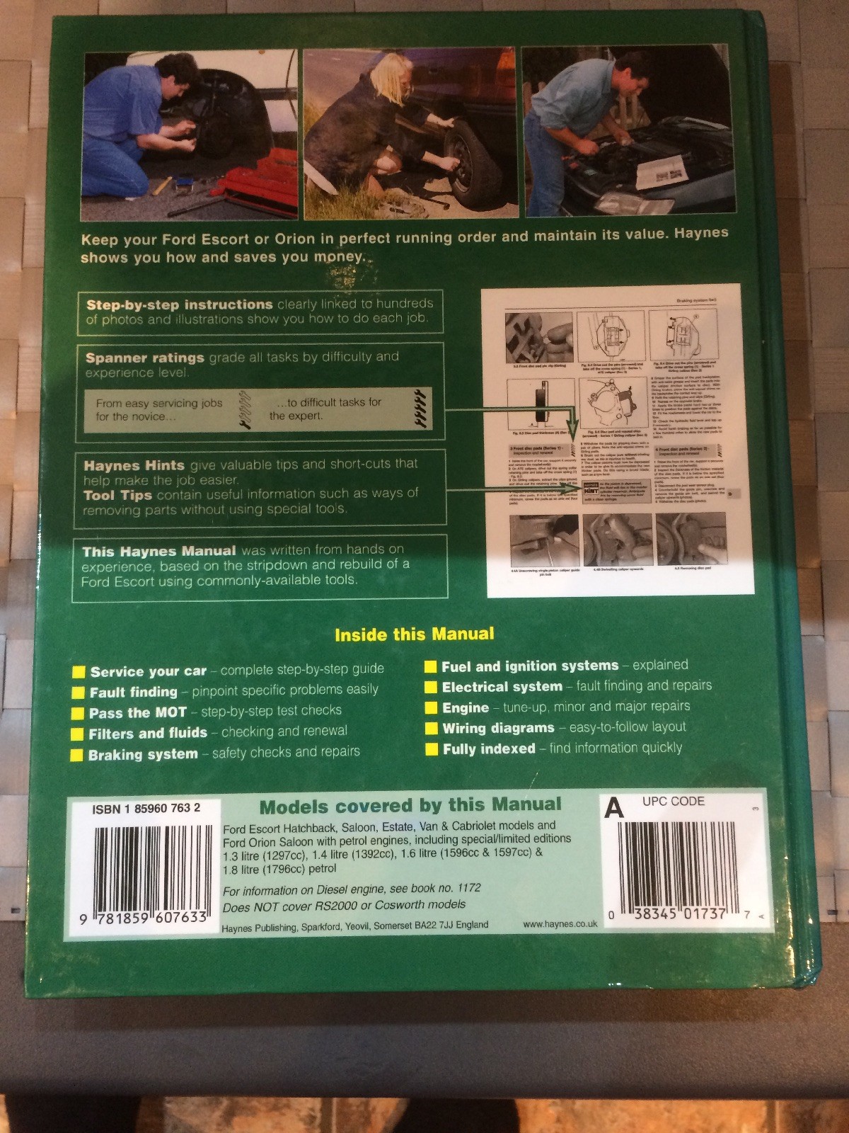 Ford ESCORT Mk5 Orion Mk3 1990 to 95 Haynes Workshop Manual 1737 VGC | eBay