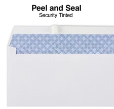 No #10 Peel and Self-Seal White Letter Mailing Envelopes Security 4-1/8 x 9-1/2