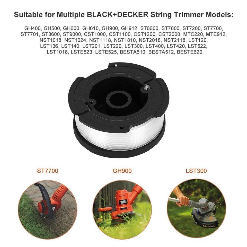 Replacement for - BLACK+DECKER AF-100-3ZP 30ft .065" Trimmer Spool, 4-Pack - Image 2 of 4