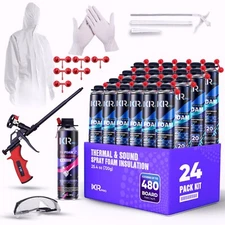 Spray Foam Insulation Kit (24 PK Kit-25.4oz) Expanding Foam Sealant