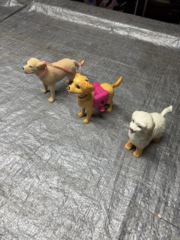 Mixed Lot Of 3 Barbie Dogs Taffy,Tanner Some Pooping Eating  Pets