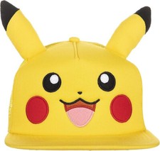 Baseball Cap - Pokemon - Pikachu Big Face 3D Ears Adjustable Snapback