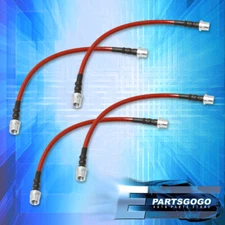 For 98-05 Carrera 911 996 Front Rear S/S Braided Hose Oil Brake Lines Cable Red