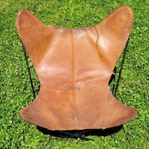 1950s Leather Butterfly Chair Cover Jorge Ferrari Hardoy Bonet & Kurchan - Picture 2 of 9