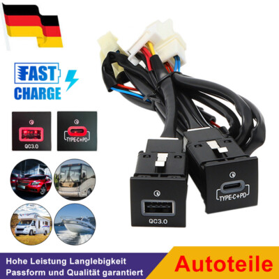 Für VW Golf Jetta Scirocco Eos Auto Dual USB QC3.0&PD Ladegerät Buchse Steckdose