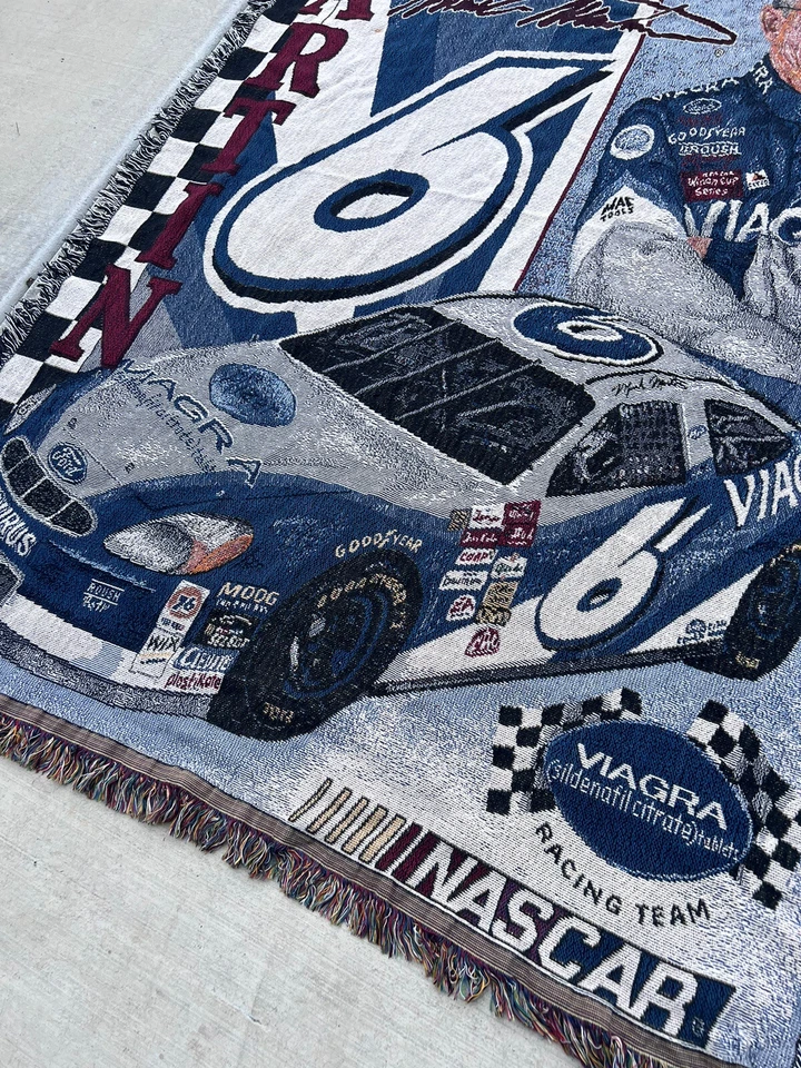 Tapiz manta vintage Mark Martin Nascar 71x47 Foto 4 de 4
