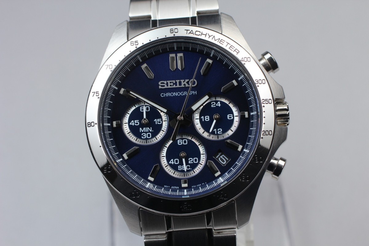 Seiko  chronograph  メンズ腕時計　8T63  blue Seiko Chronograph 8T63-00A0 Men's Quartz Watch. - Etsy
