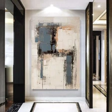 Oil Painting Handmade Canvas Colorful Painting on Canvas Home Decor Blue