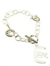 Horse Shoe Necklace  Bracelet Set - Silver Tone - BNWT