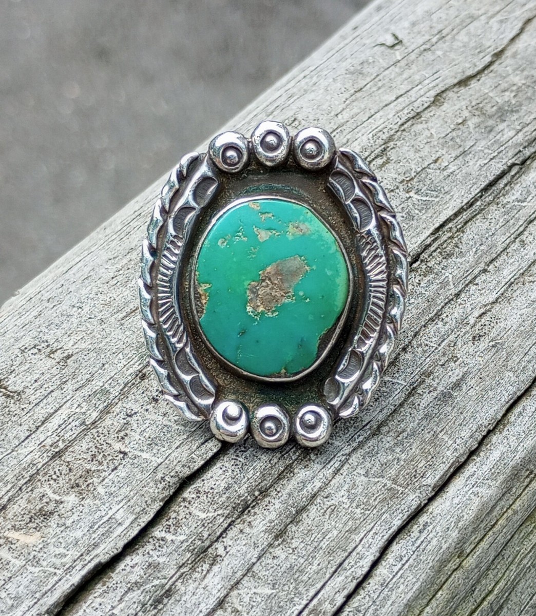 Opulent Vintage Navajo Turquoise Native American Jewelry Silver Bracelet Old Pawn Opulent Vintage Navajo Turquoise Native American Jewelry Silver Bracelet Old Pawn