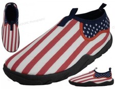 Men's Water Shoes Aqua Socks American Flag Stars Pool Beach Surf Yoga Dance