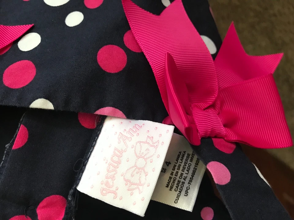 Vestido feminino jessica ann bolinhas azul/rosa/branco arco - Imagem 4 de 4