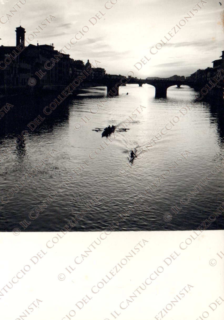 1960 FIRENZE Fiume Arno rafting traversata canoa kayak Fotografia 2/2