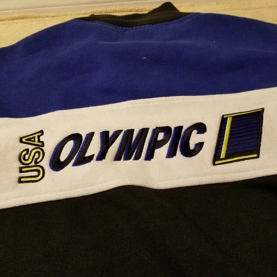 Suéter Olímpico De Colección JC Penny EE. UU. Para Hombre Grande Negro Azul Blanco Mezcla de Colores Foto 4 de 4