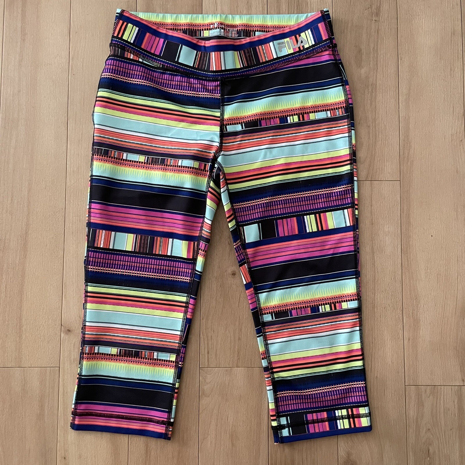 Leggings Fila Sport Capri a righe XS colorati tagliati donna taglia XS allenamento