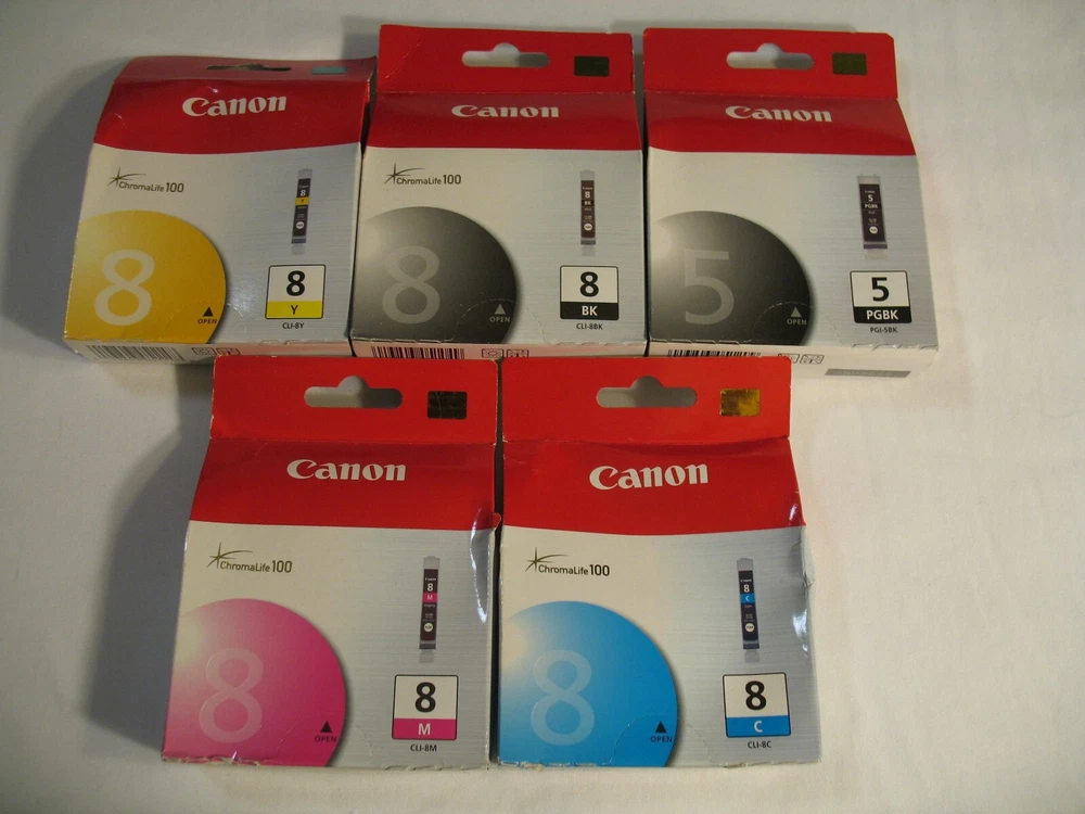 Canon Photo Printer Ink ChromaLife 100 8C 8Y 8BK 8M 5PGBK Lot PIXMA iP4200 Canon Photo Printer Ink ChromaLife 100 8C 8Y 8BK 8M 5PGBK Lot PIXMA iP4200