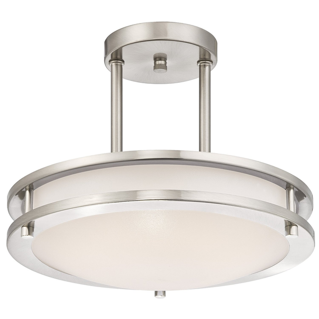 Brushed Nickel Clear Glass Semi Flush Mount Light Ceiling Lighting