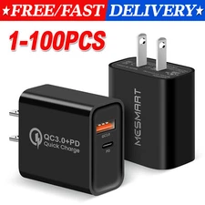 Wholesale Dual Port USB Power Adapter PD Type C Home Wall Charger Plug Universal