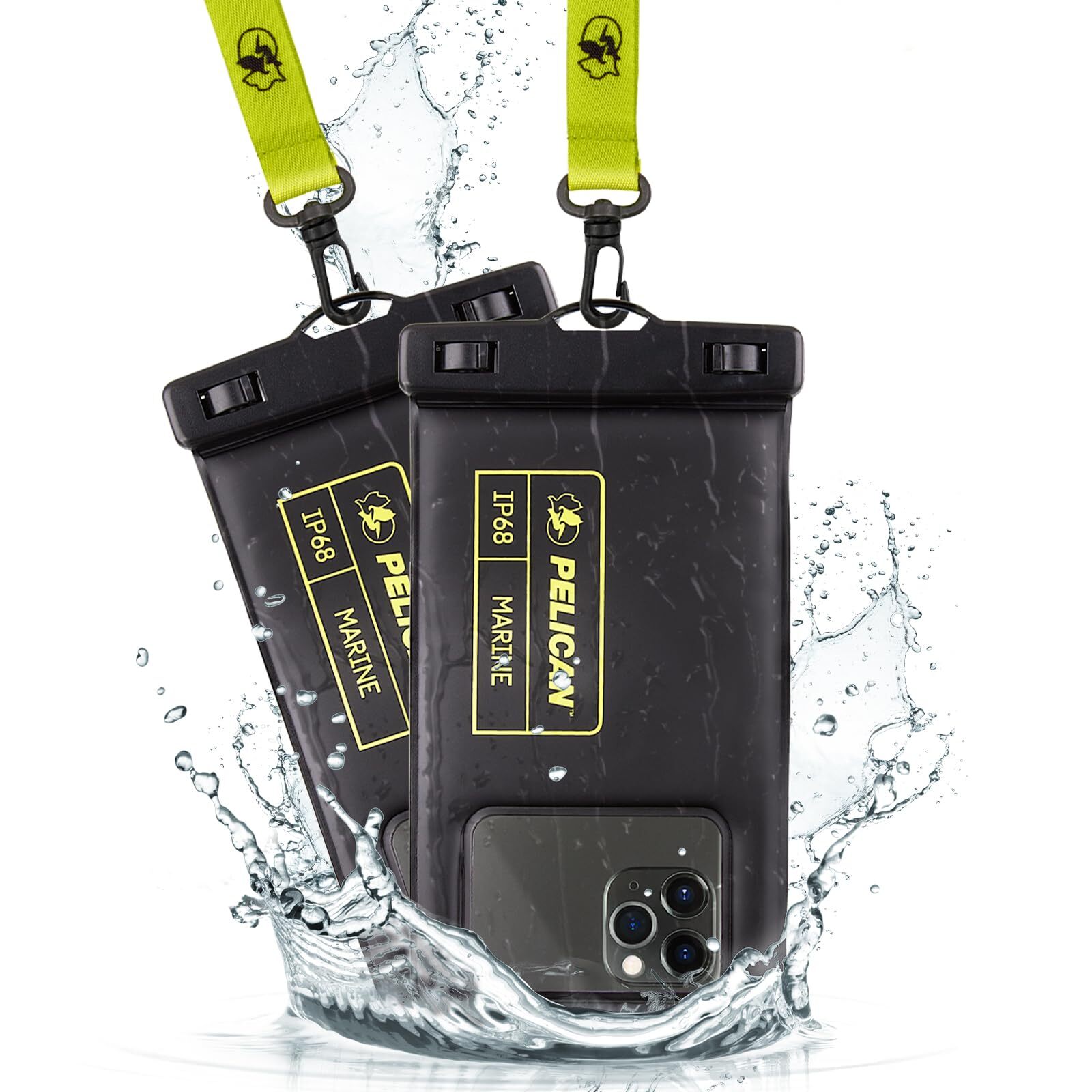 2 Pack IP68 Waterproof Phone Pouch - Floating, Marine-Grade Protection, Regular Size