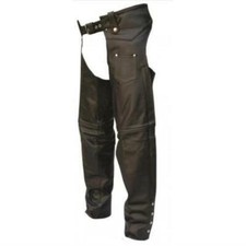 Premium Leather SpandexThighs Plain Motorcycle Chaps