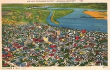 Vintage Postcard 1920's Business District Buildings Louisville Kentucky K.Y.
