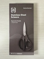 Tru Red Stainless Steel 7 Inch Ergonomic Black Scissors