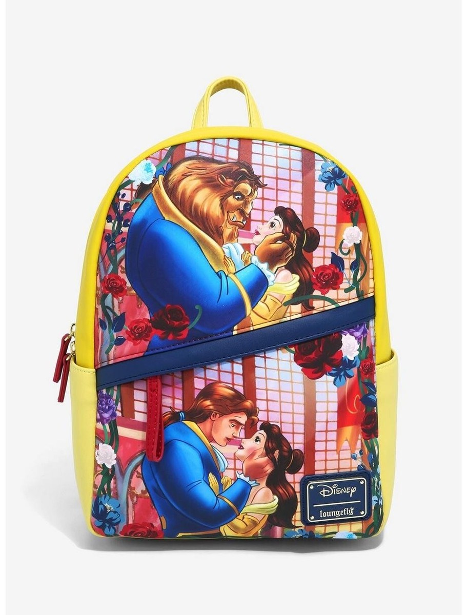 Loungefly Beauty And The Beast Transformation Floral Mini Backpack Loungefly Disney Beauty and the Beast Floral Portrait  main image 4