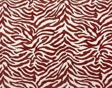 P KAUFMANN FUZZY CAYENNE RED ZEBRA CHENILLE MULTIPURPOSE FABRIC BY YARD 56"W