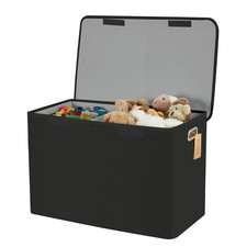 Large Toy Box with Flip-Top Lid, Collapsible Storage Organizer Bins with Divider