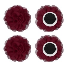 3.1" Dog Collar Flowers for Dogs Burgundy 4Pcs