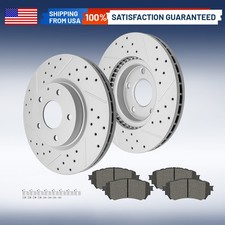 Front Drilled Rotors And Ceramic Pads Kit for 2014 2015 2016 2017 2018 Mazda 6
