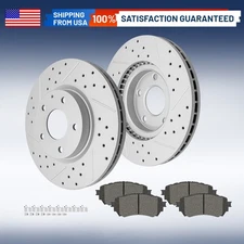 Front Drilled Rotors And Ceramic Pads Kit for 2014 2015 2016 2017 2018 Mazda 6
