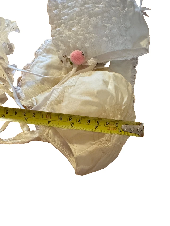 Vintage LACE Baby or Doll Bonnet Cap Hat Christening Lot Of 4 - Image 2 of 4