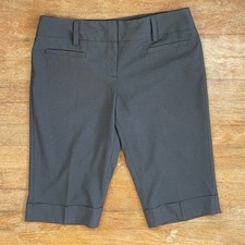 Vintage Pinstripe Shorts Size Small 29" Waist Y2K Low Rise Taupe Striped Bermuda