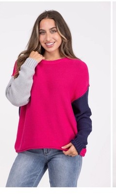 Women s Like Love Color Block Sweater 2x NWT 