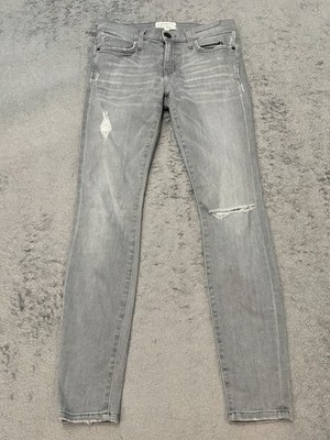 Current Elliot Jeans Womens 27 Gray Skinny Light Wash Stretch Denim Distressed