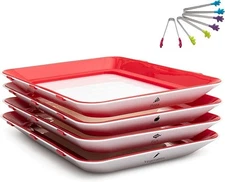 CWBEATS Food Preservation Trays Set of 4 – Reusable Stackable w/ Tongs & Lids