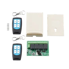 DC 4CH Channel 443MHz Wireless RF Remote Control Relay Switch With 2 Receiver
